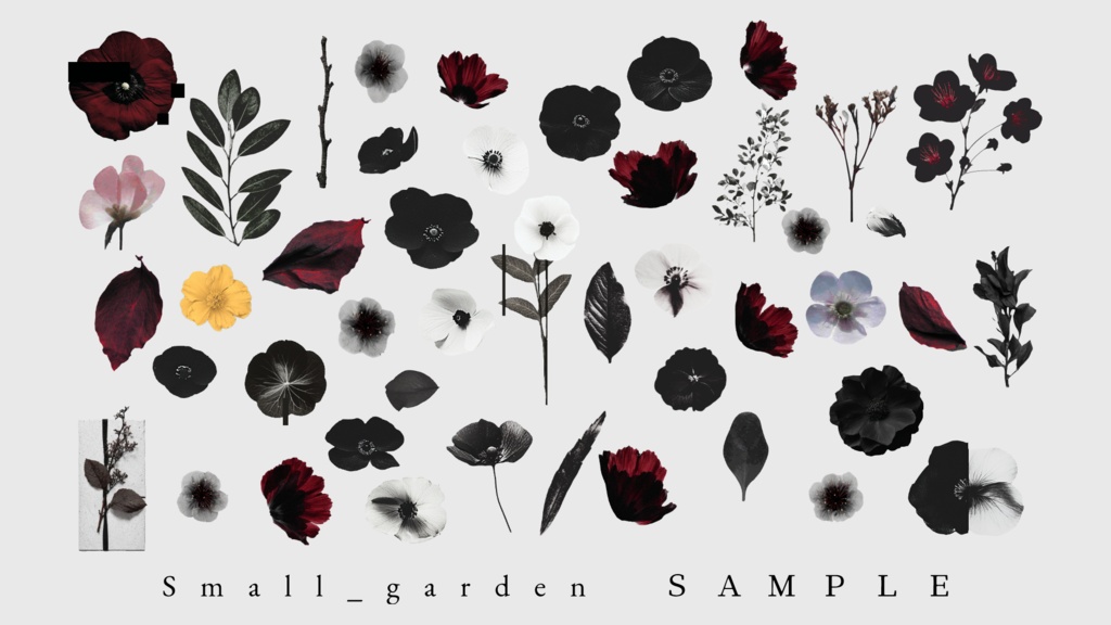 〖無料有/全70種〗素材集║花葉標録〖PNG素材〗