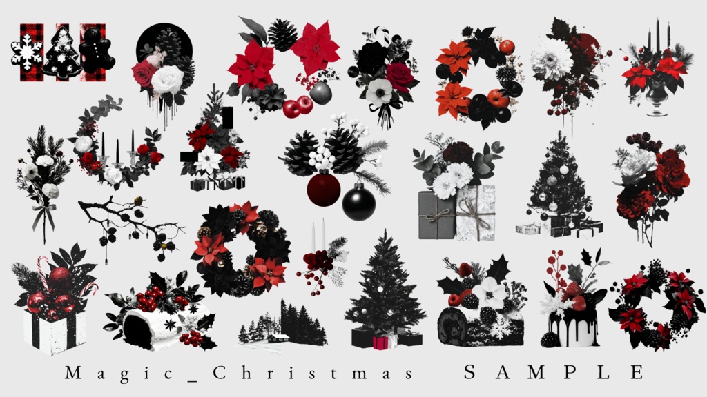 〖無料有/全100種〗素材集║雪星夜話〖PNG素材〗