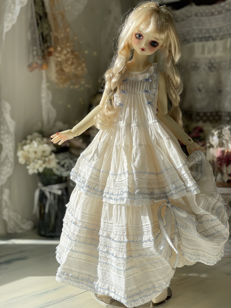 【60cm】いちご&配色ワンピース【Bデザイン】