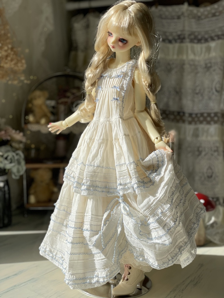 【40cm】いちご&配色ワンピース