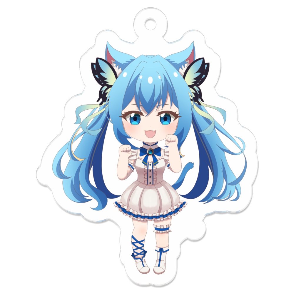 アクリルキーホルダー【SD ツインテール】VTuber藍こばる(ran kobaru)のデビュー記念グッズ発売ꕤ