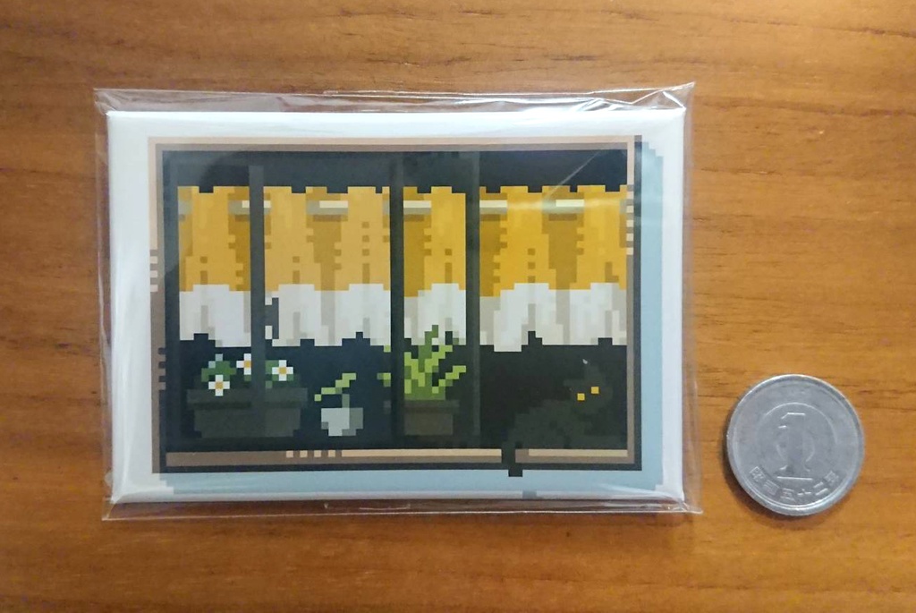 家の窓缶バッチ