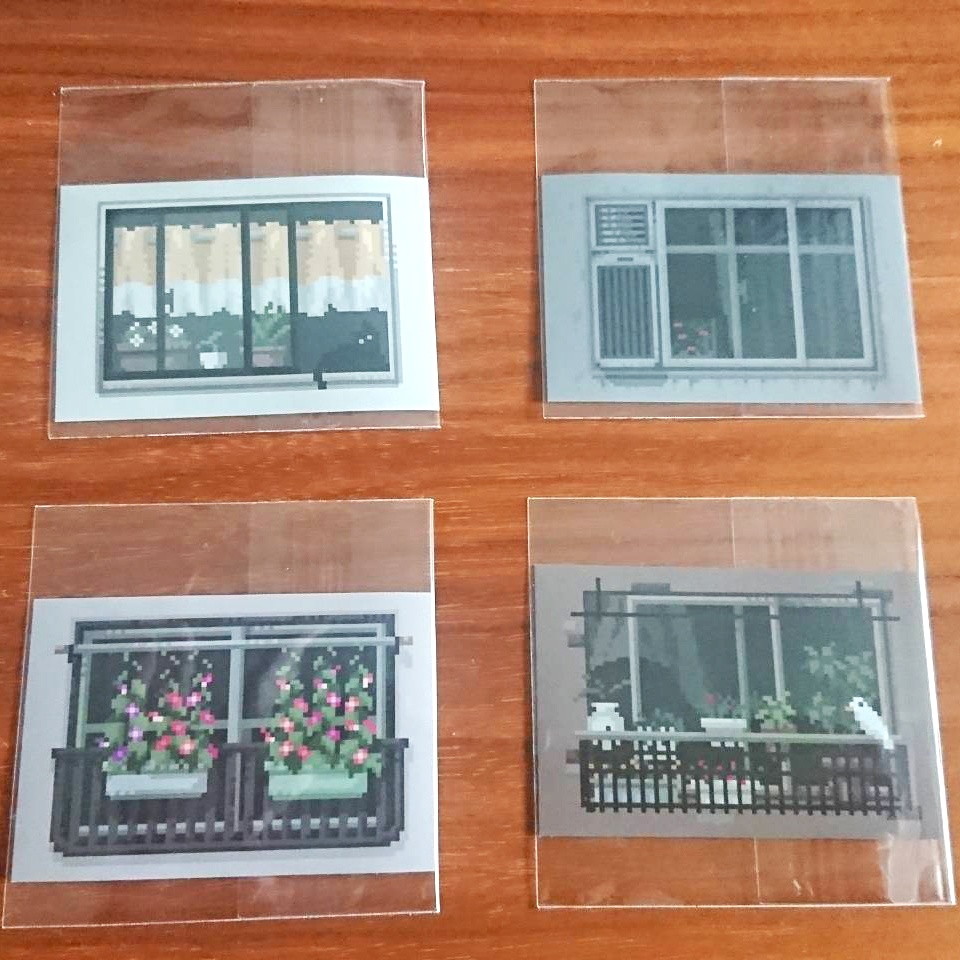 家の窓ステッカー