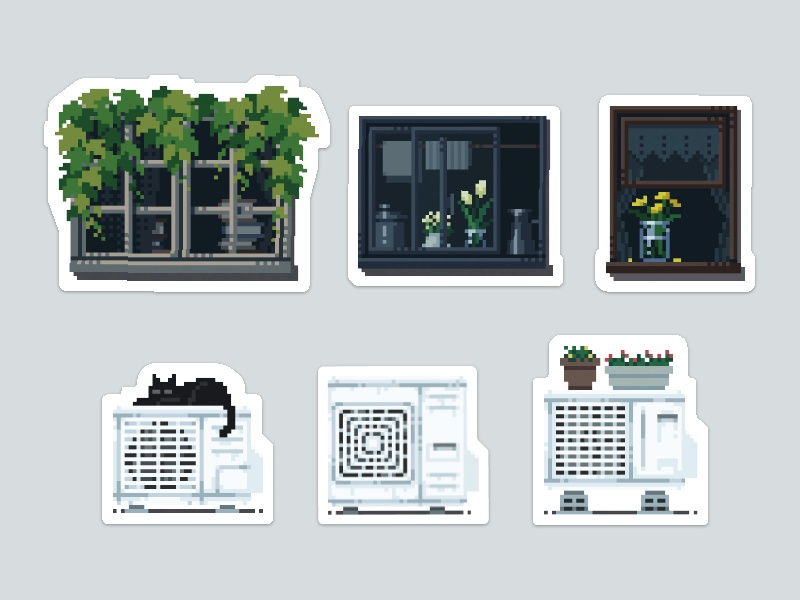 路地裏ステッカー(6枚セット)