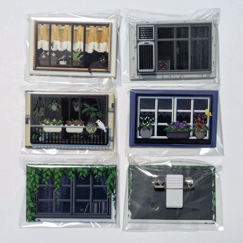 家の窓缶バッジ(リバイバル)