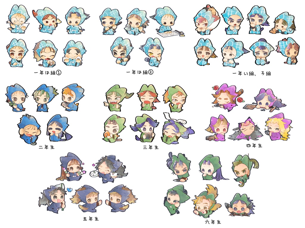 忍術学園生徒シールセット
