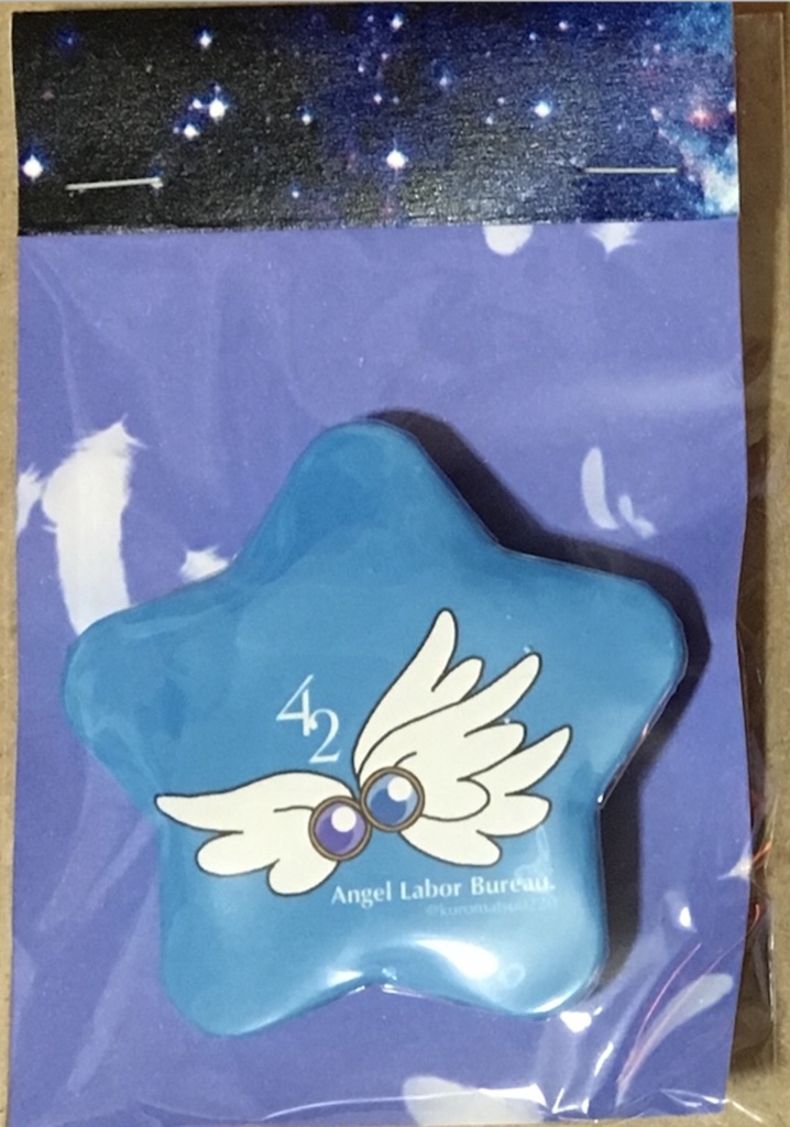 天使星型缶バッジ（一カラモチーフ）