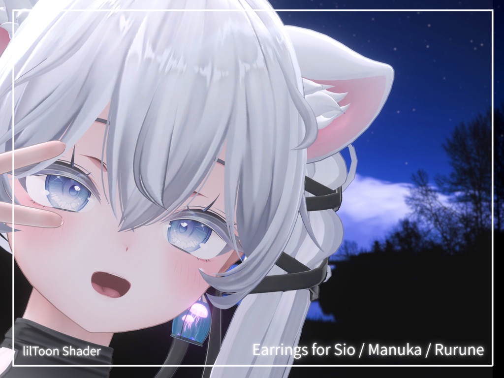 【VRC向け3Dモデル】Nocturne Lantern - 闇に融けるクラゲの灯り(Earrings同梱 / 3アバター対応)