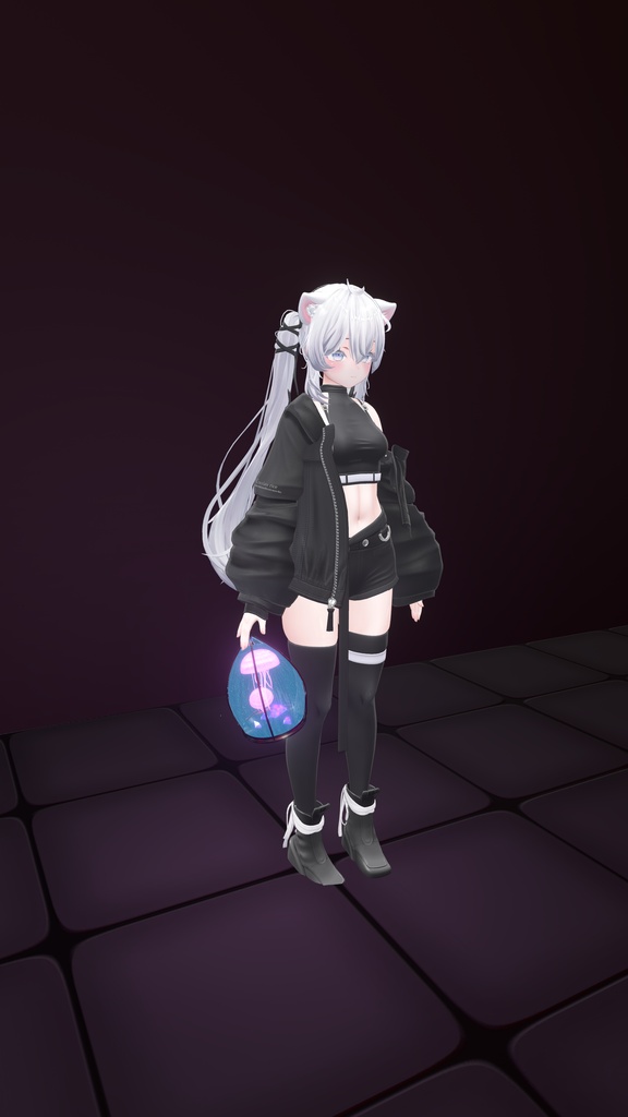 【VRC向け3Dモデル】Nocturne Lantern - 闇に融けるクラゲの灯り(Earrings同梱 / 3アバター対応)