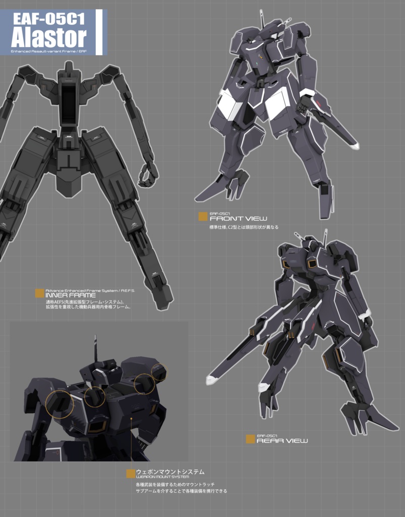 【VRChat向けオリジナル3Dモデル】EAF-05 アラストール