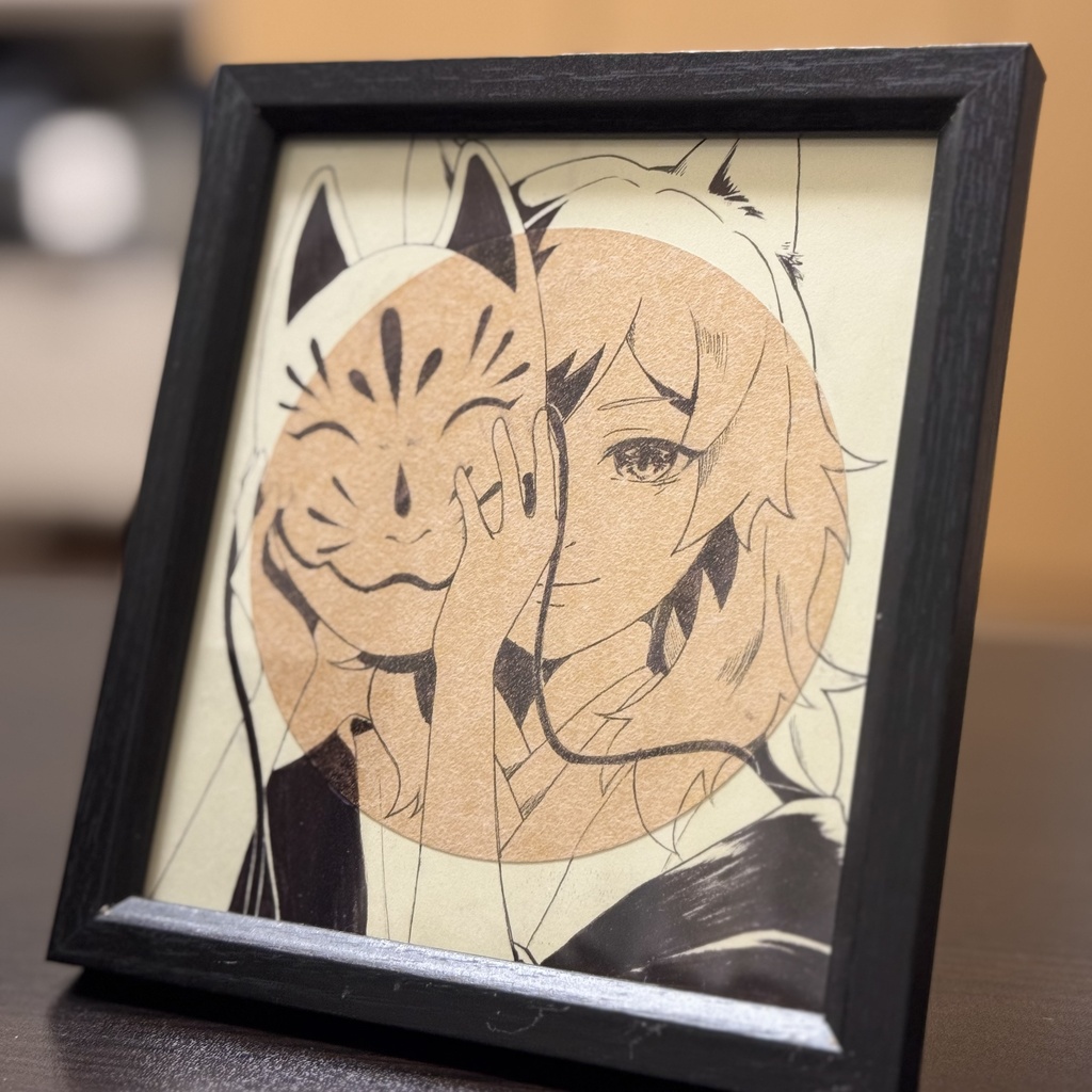 原画　ミニ色紙 フレーム付