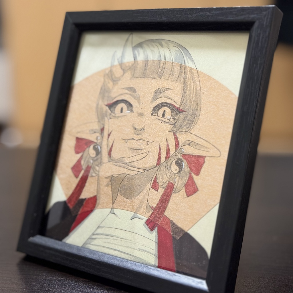 原画　ミニ色紙 フレーム付