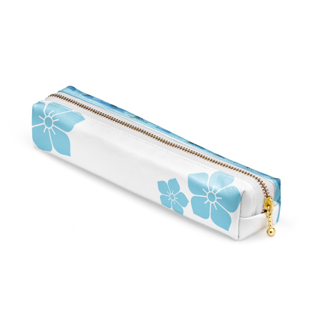 【水色】桔梗 明智光秀 ペンケース(ホワイト)