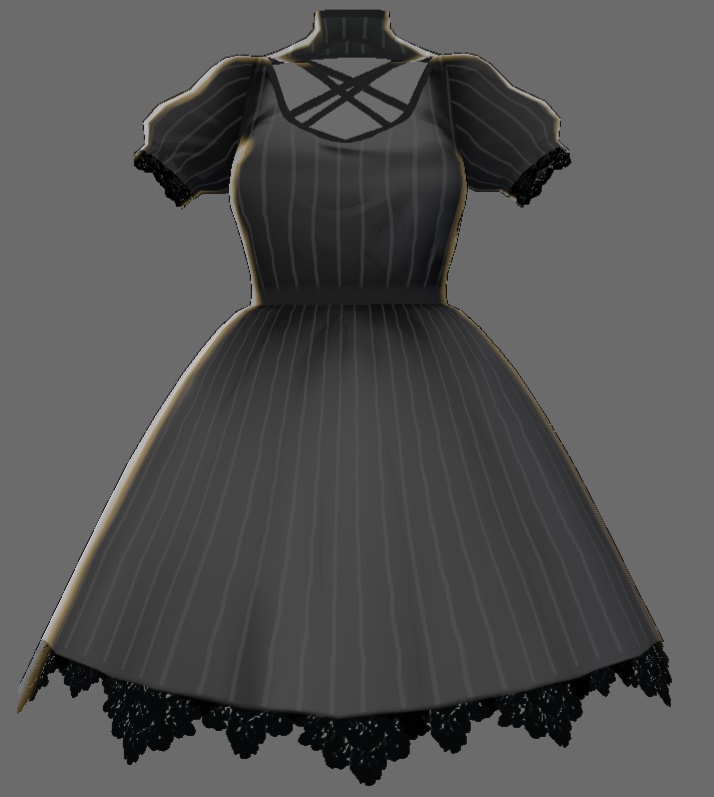 【VRoid】Black Lolita Dress - blueistoxic - BOOTH