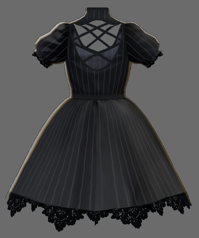 【VRoid】Black Lolita Dress - blueistoxic - BOOTH