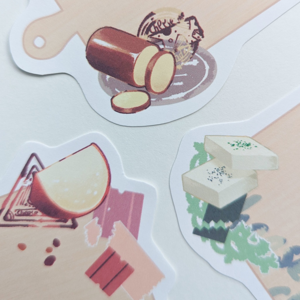 ダイカットメモ「チーズ盛り合わせ~コラージュ仕立て~」