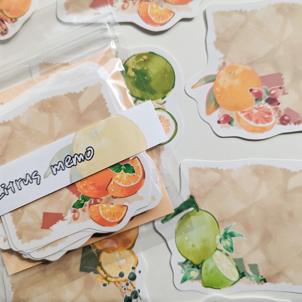 ダイカットメモ「柑橘mix」