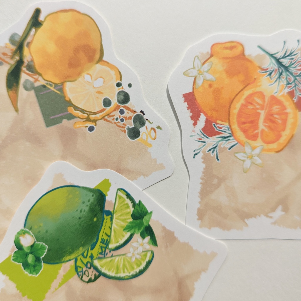 ダイカットメモ「柑橘mix」