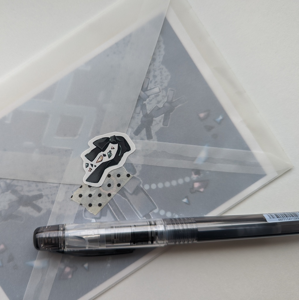 フレークシール「黒リボンmix」