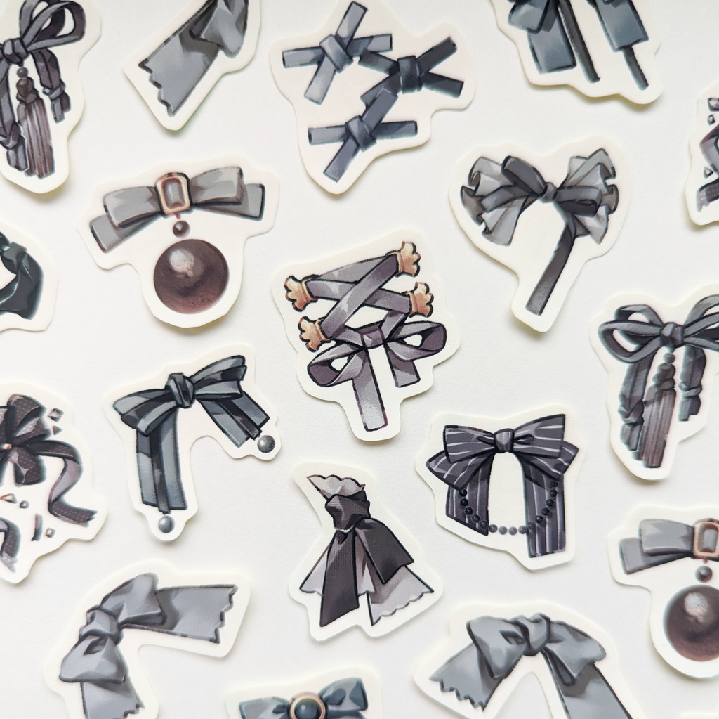 フレークシール「黒リボンmix」