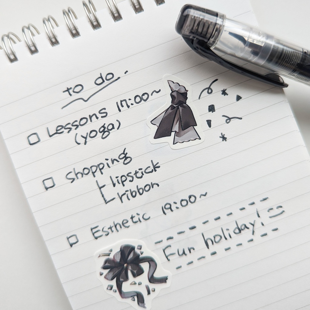 フレークシール「黒リボンmix」