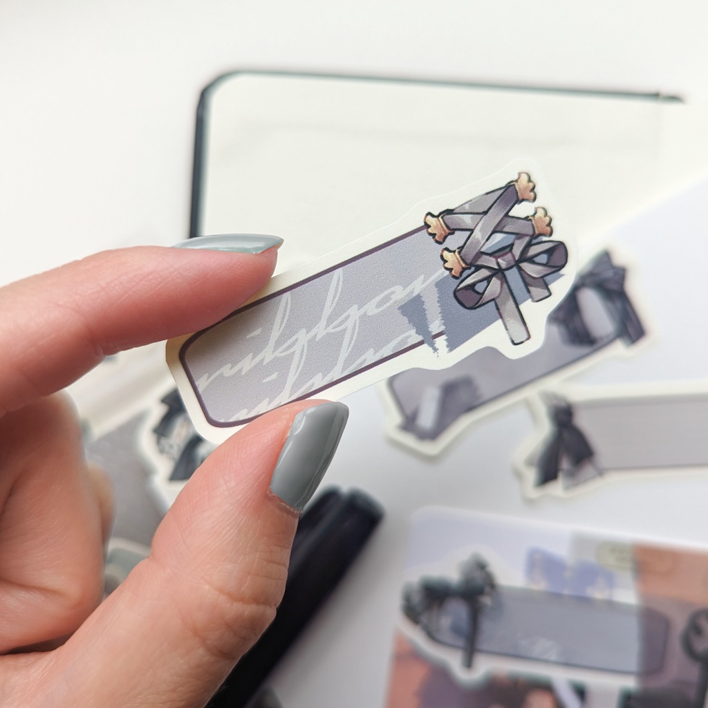 フレークシール「黒リボンラベルmix」