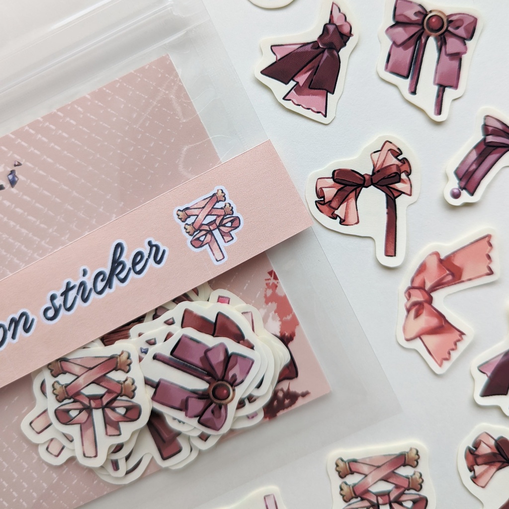 フレークシール「赤リボンmix」