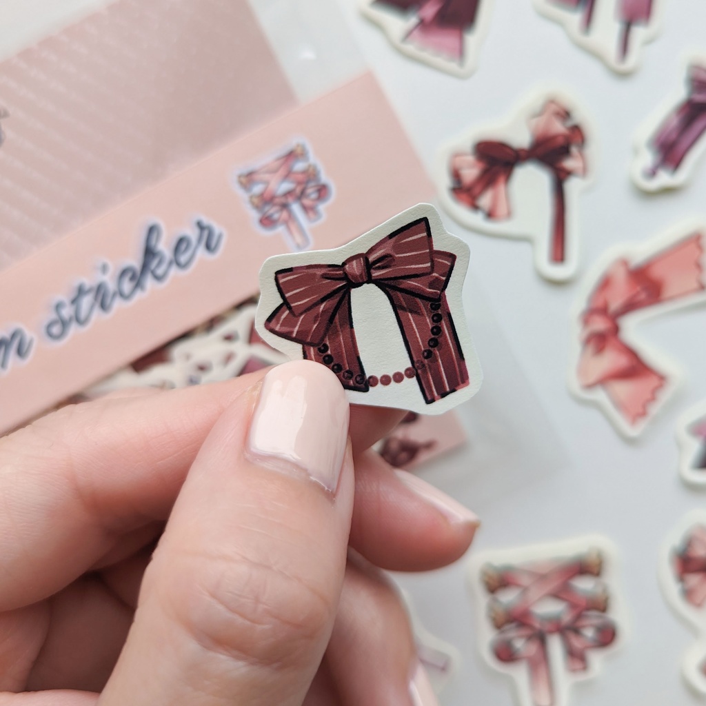 フレークシール「赤リボンmix」