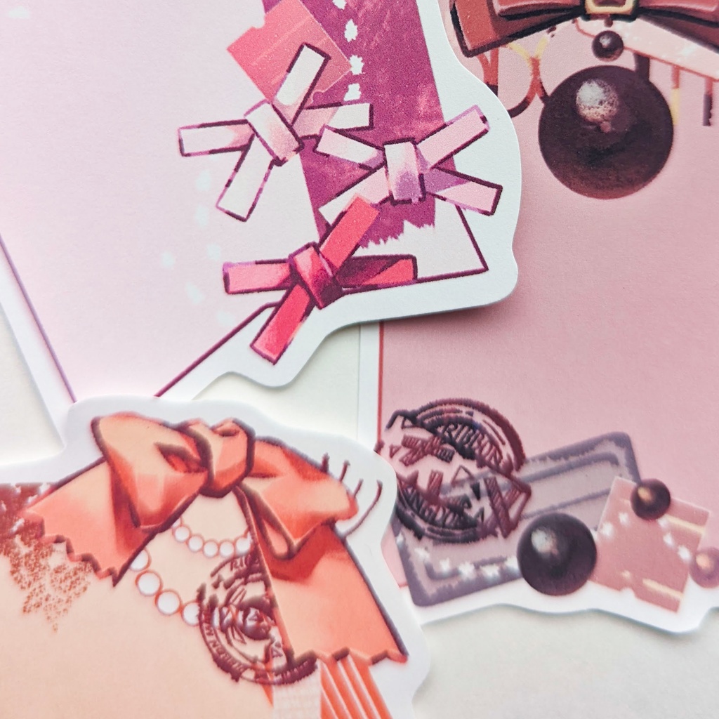 ダイカットメモ「赤リボンmix」