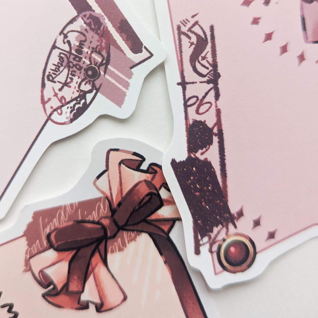 ダイカットメモ「赤リボンmix」