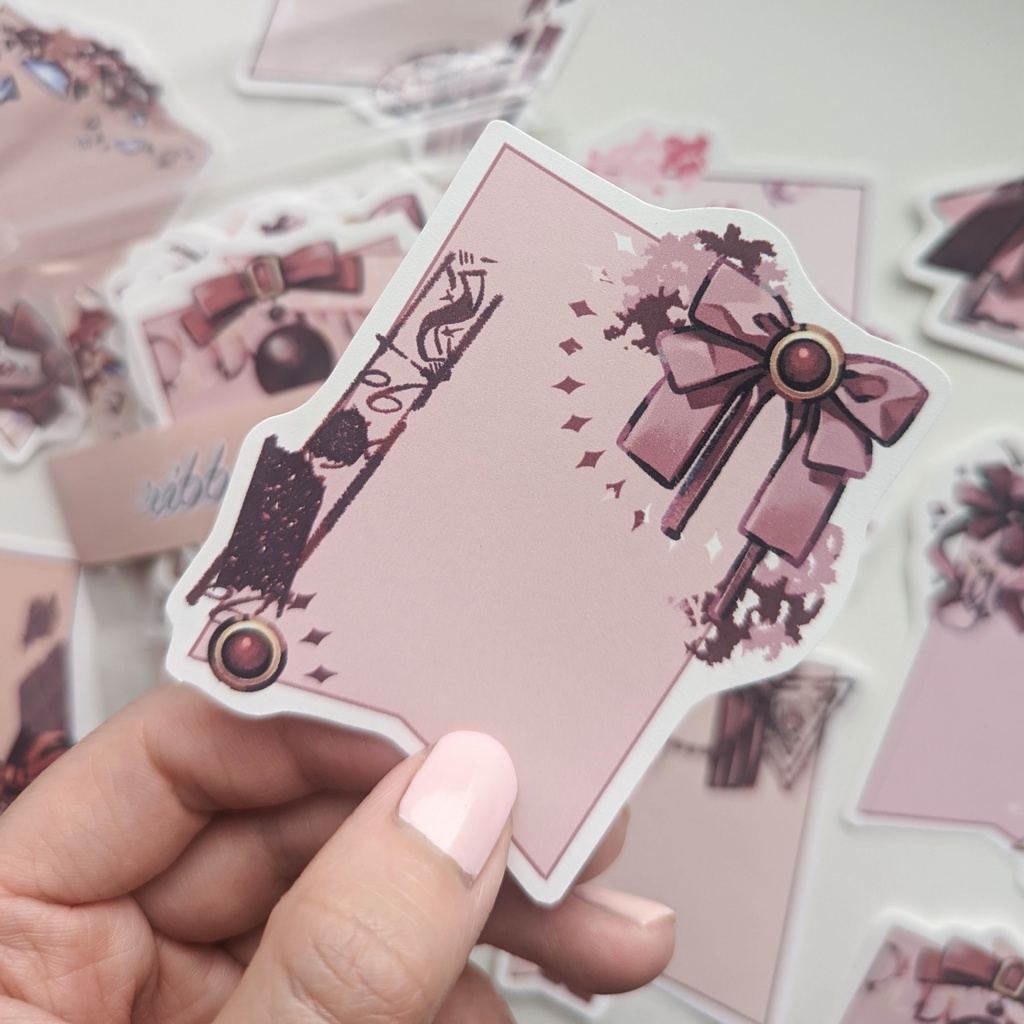 ダイカットメモ「赤リボンmix」