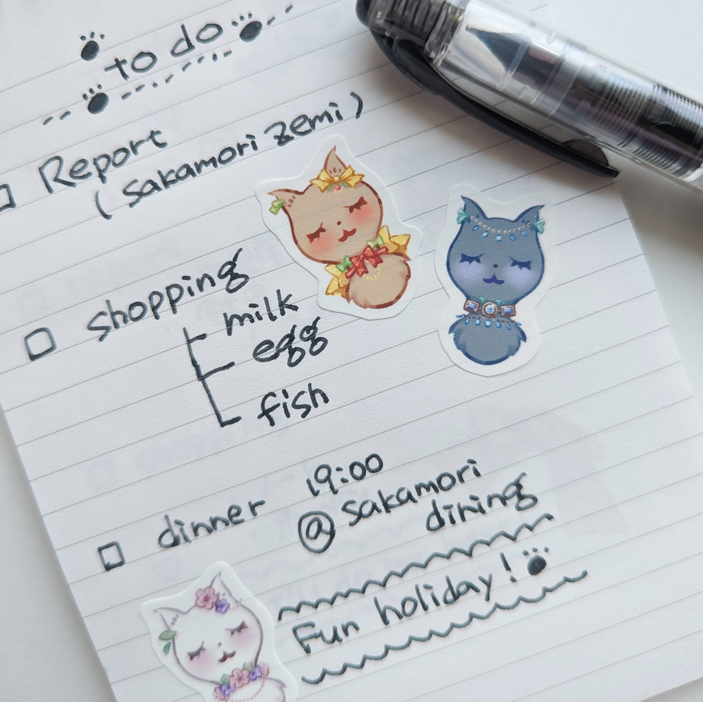 フレークシール「おしゃネコmix」