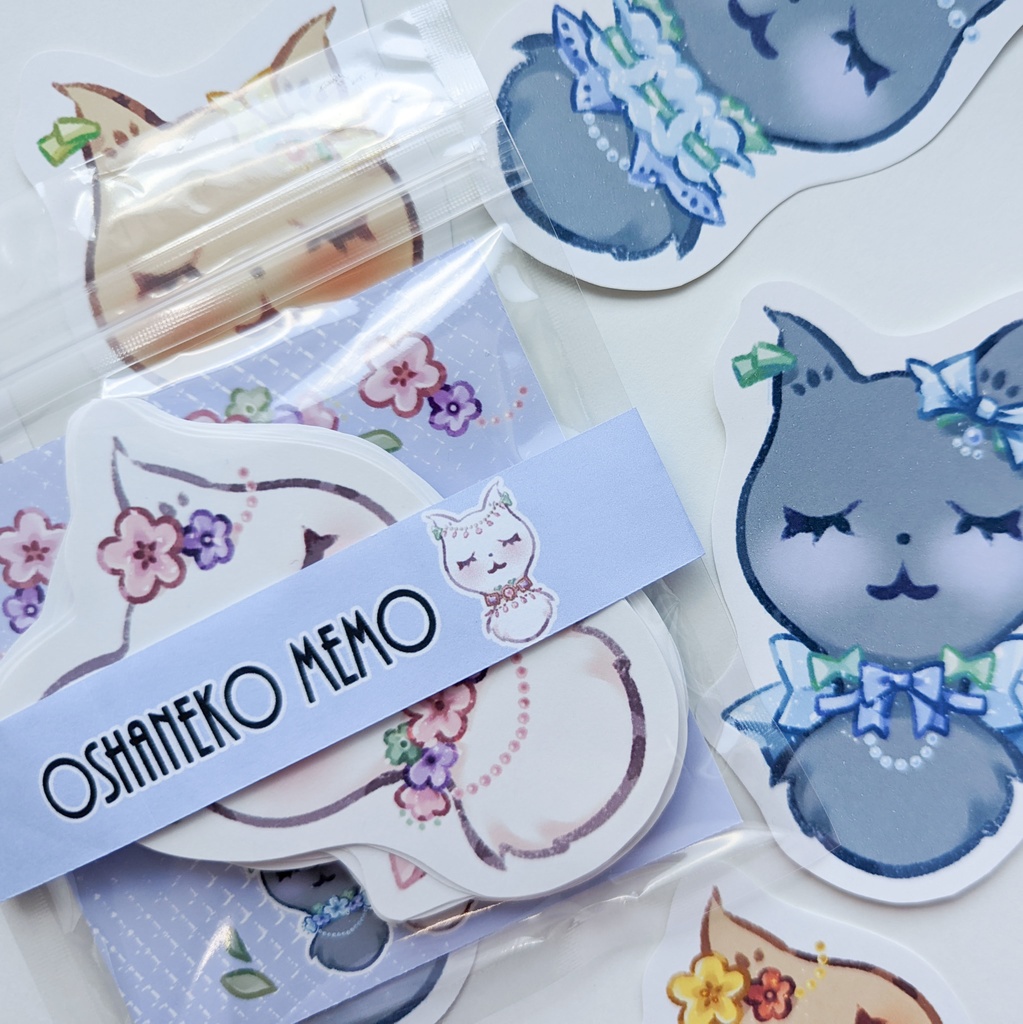 ダイカットメモ「おしゃネコmix」