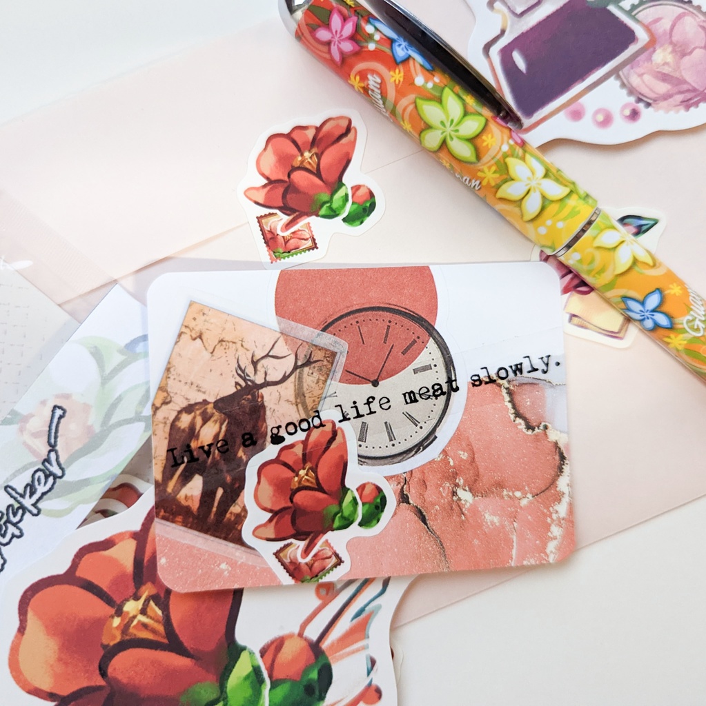 フレークシール「椿と恋文mix」