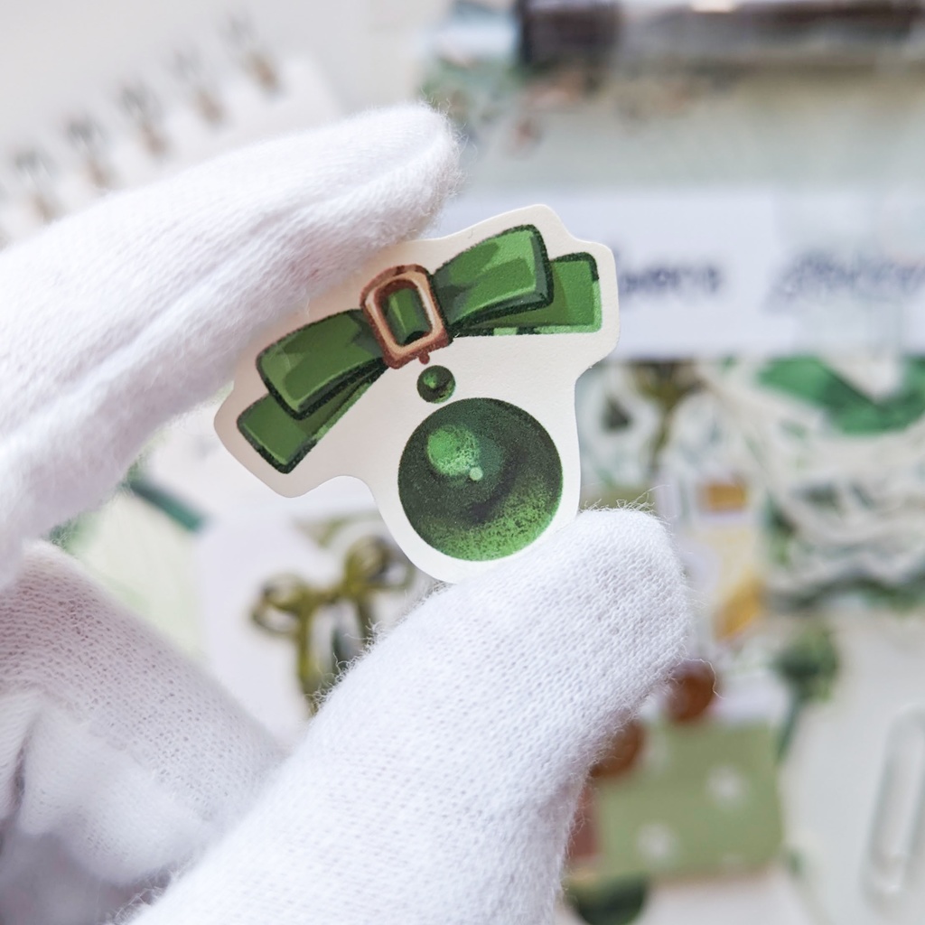 フレークシール「緑リボンmix」