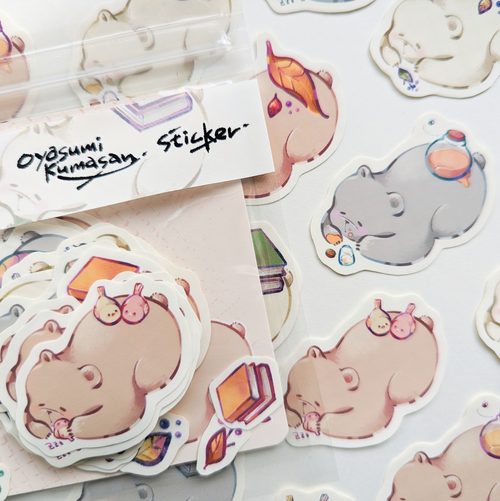 フレークシール「おやすみくまさんmix」