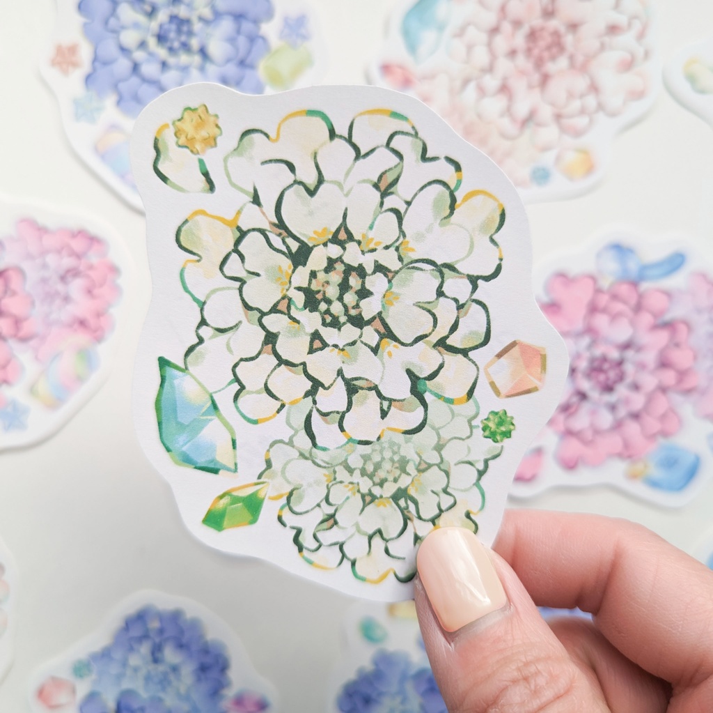 ダイカットメモ「イベリスと砂糖菓子mix」