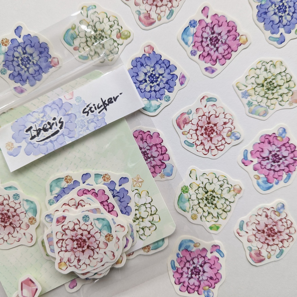 フレークシール「イベリスと砂糖菓子mix」