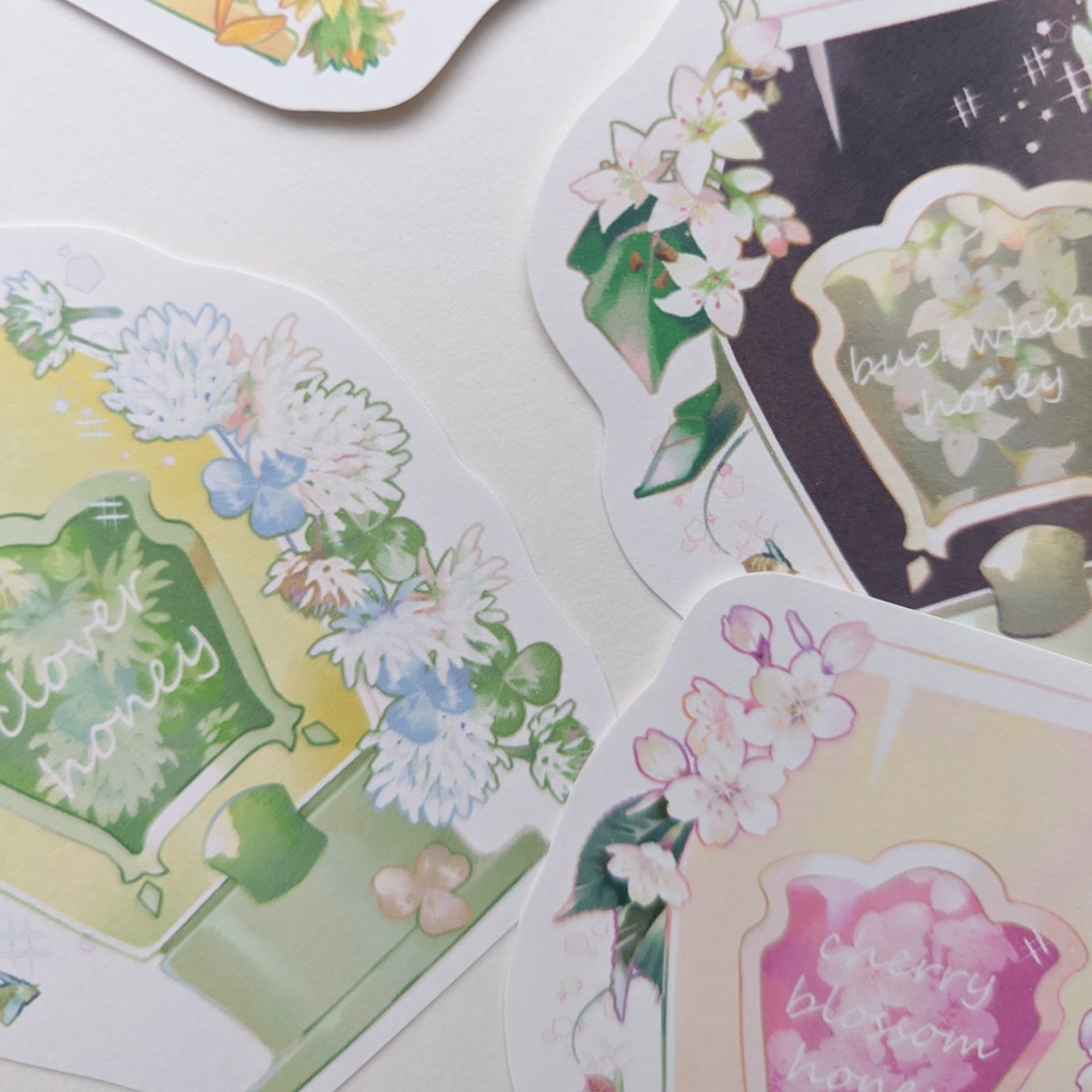 ダイカットメモ「蜂蜜ボトルmix」