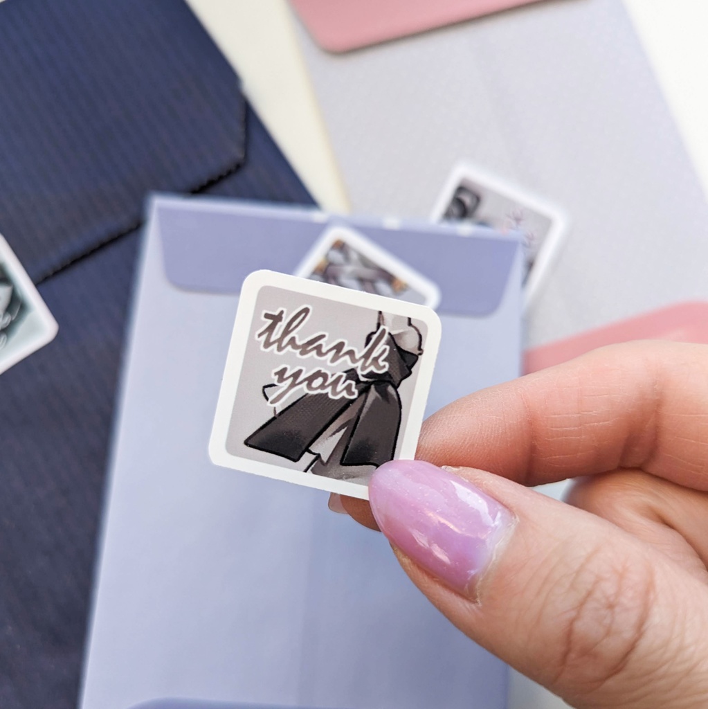 フレークシール「黒リボンmix-thank you Ver.-」