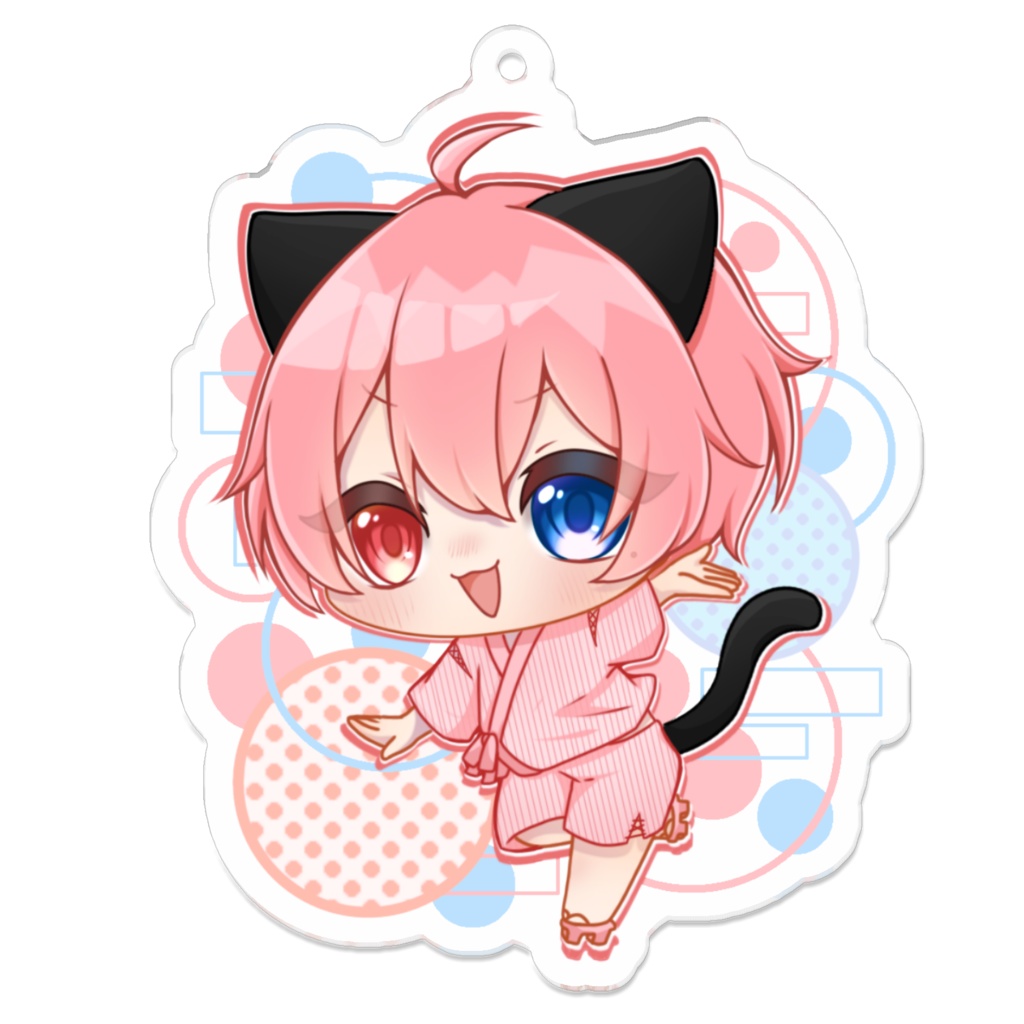 夏にゃんこアクリルキーホルダー