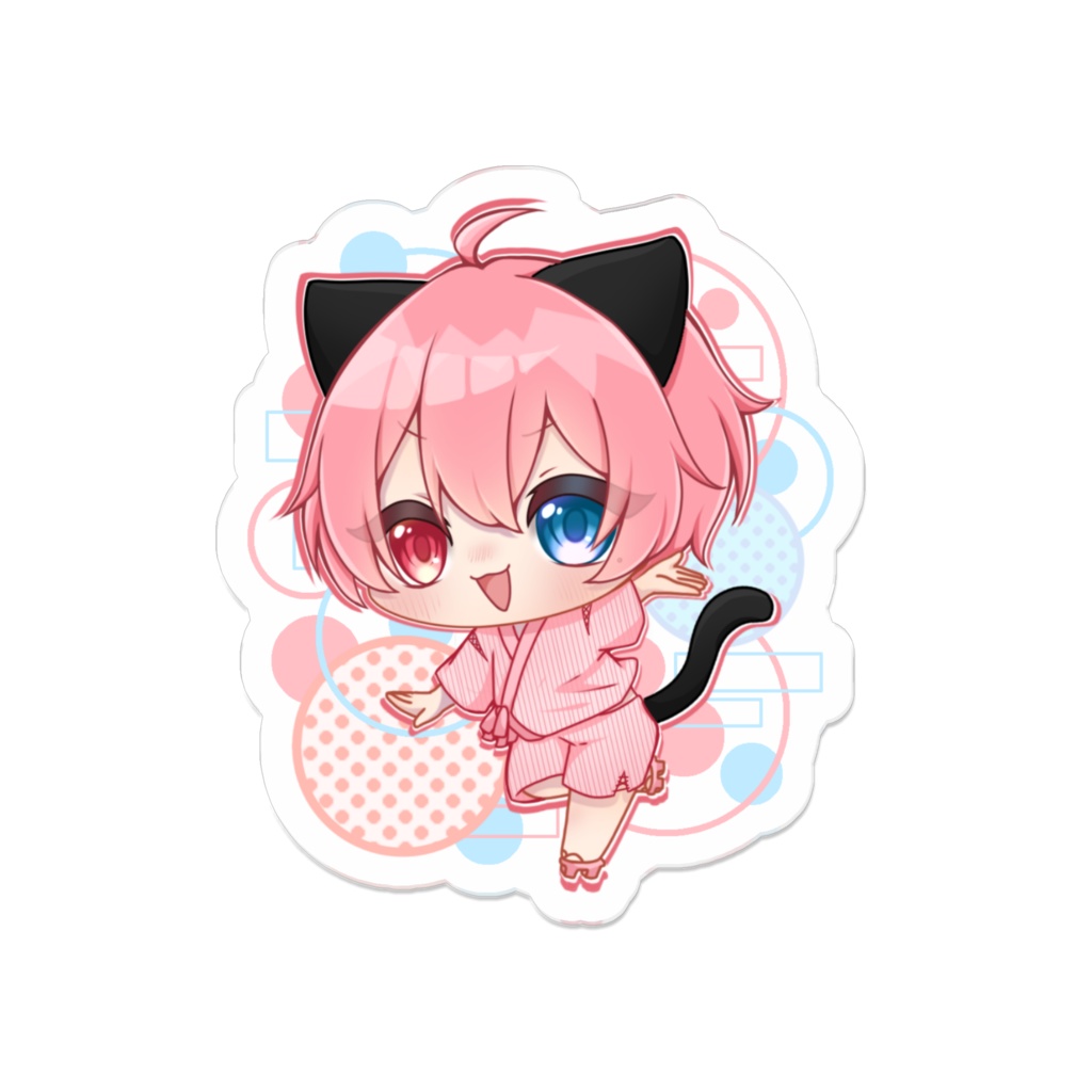 夏にゃんこアクリルバッジ