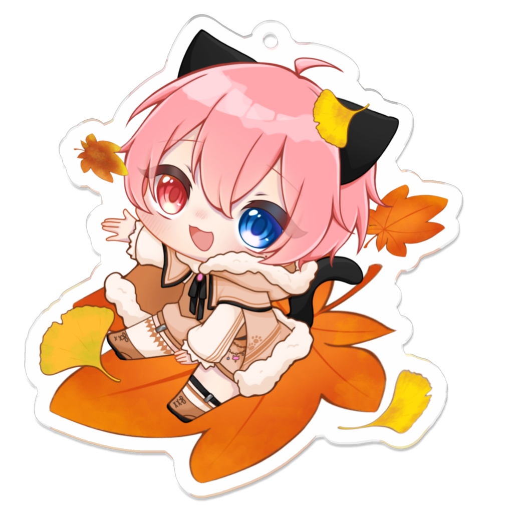 秋にゃんこアクリルキーホルダー