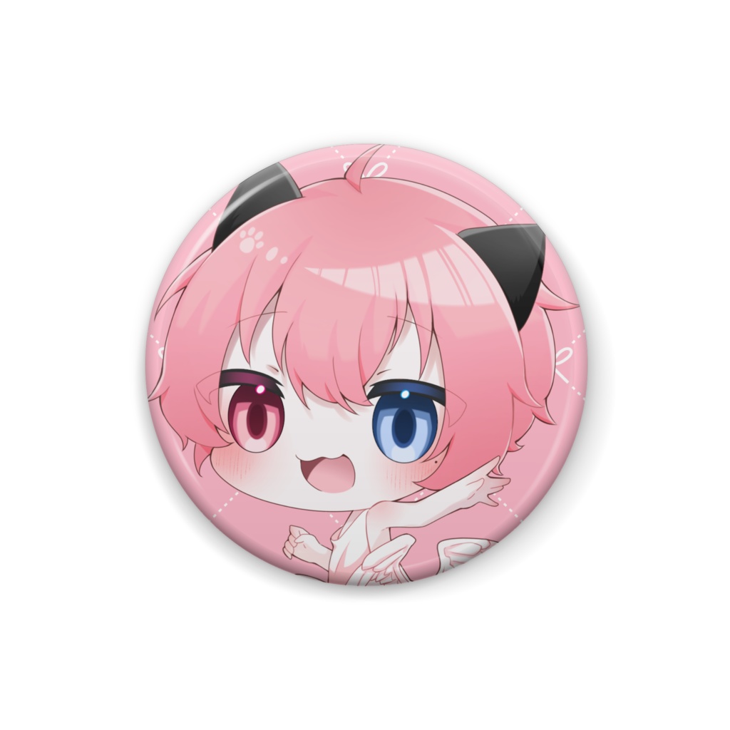 天使にゃんこ缶バッジ