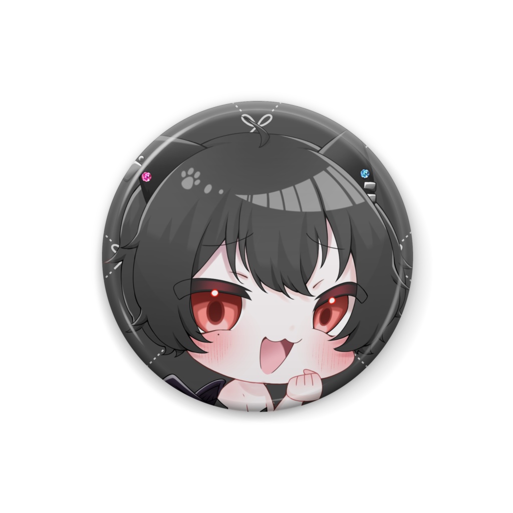 悪魔にゃんこ缶バッジ