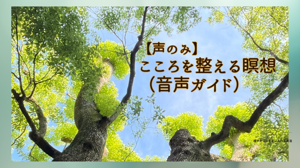 【声のみ】《音声ガイド》こころを整える瞑想
