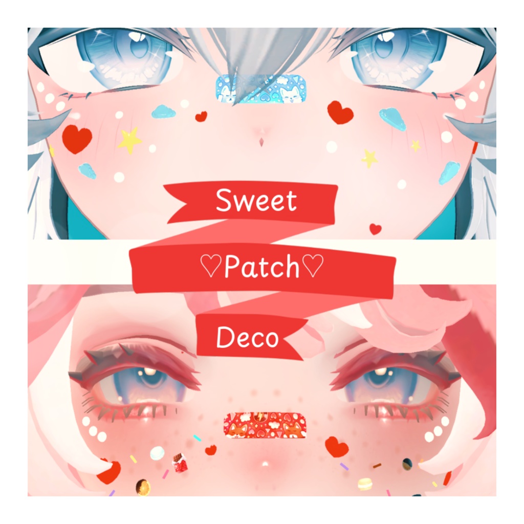 【Sweet Patch Deco】– Y2K＆Valentine Face Accessory –