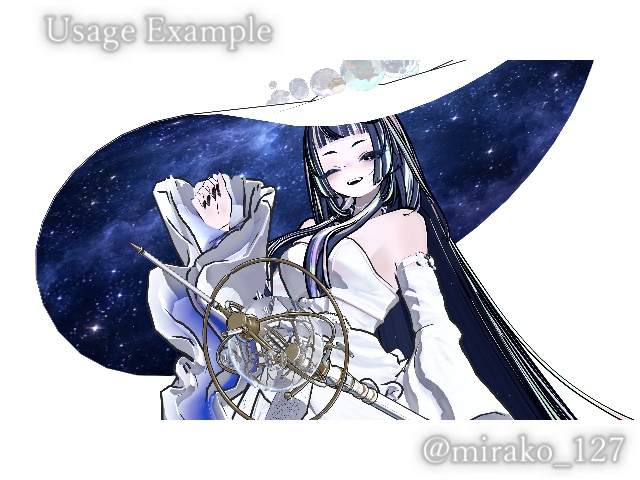 【VRChat】Voyra / Aurea - 星を記録する魔女の帽子&杖セット【lilToon】