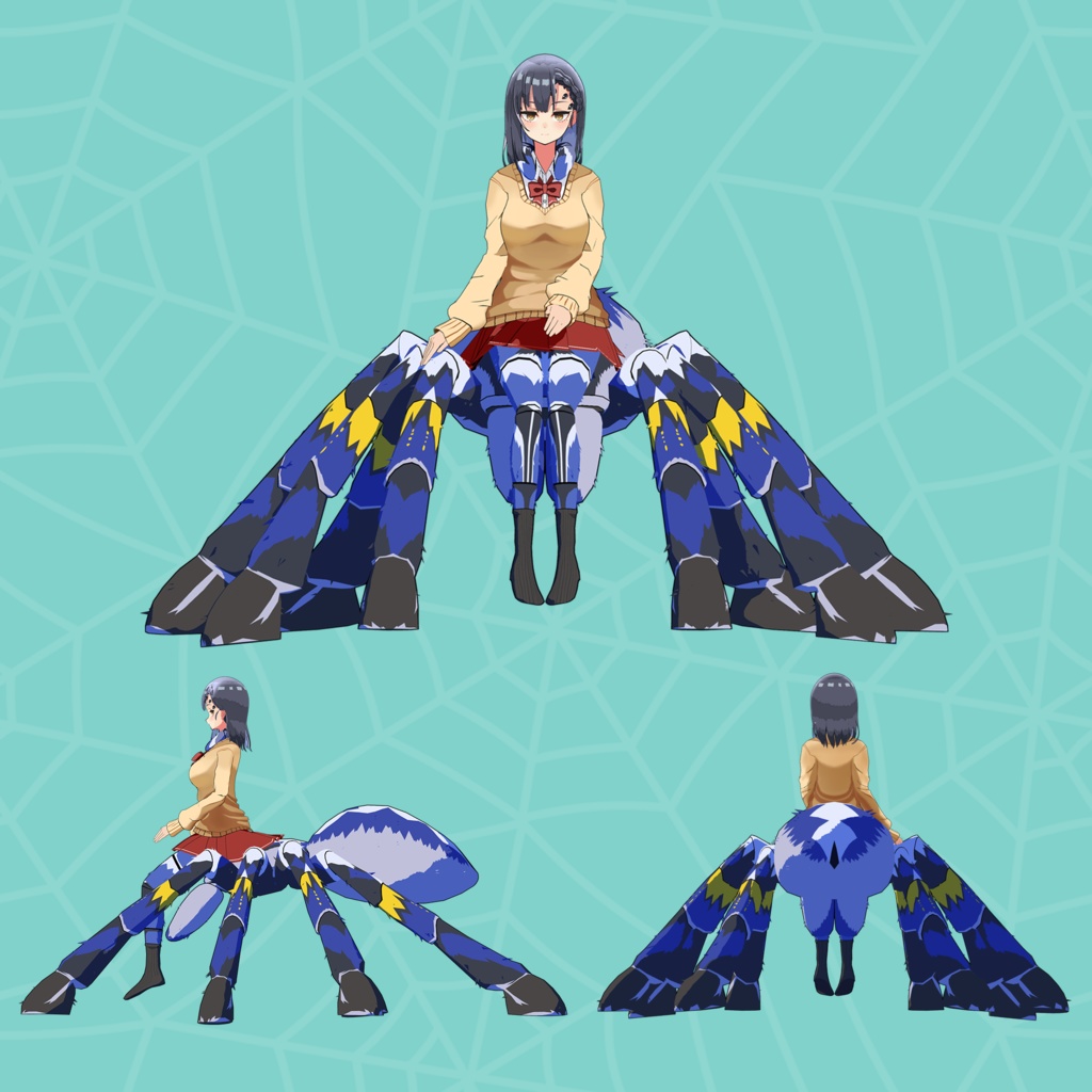 【PhysBone対応】VRC向け_二次3Dモデル「虫ノ少女ト 蒼井梨花」