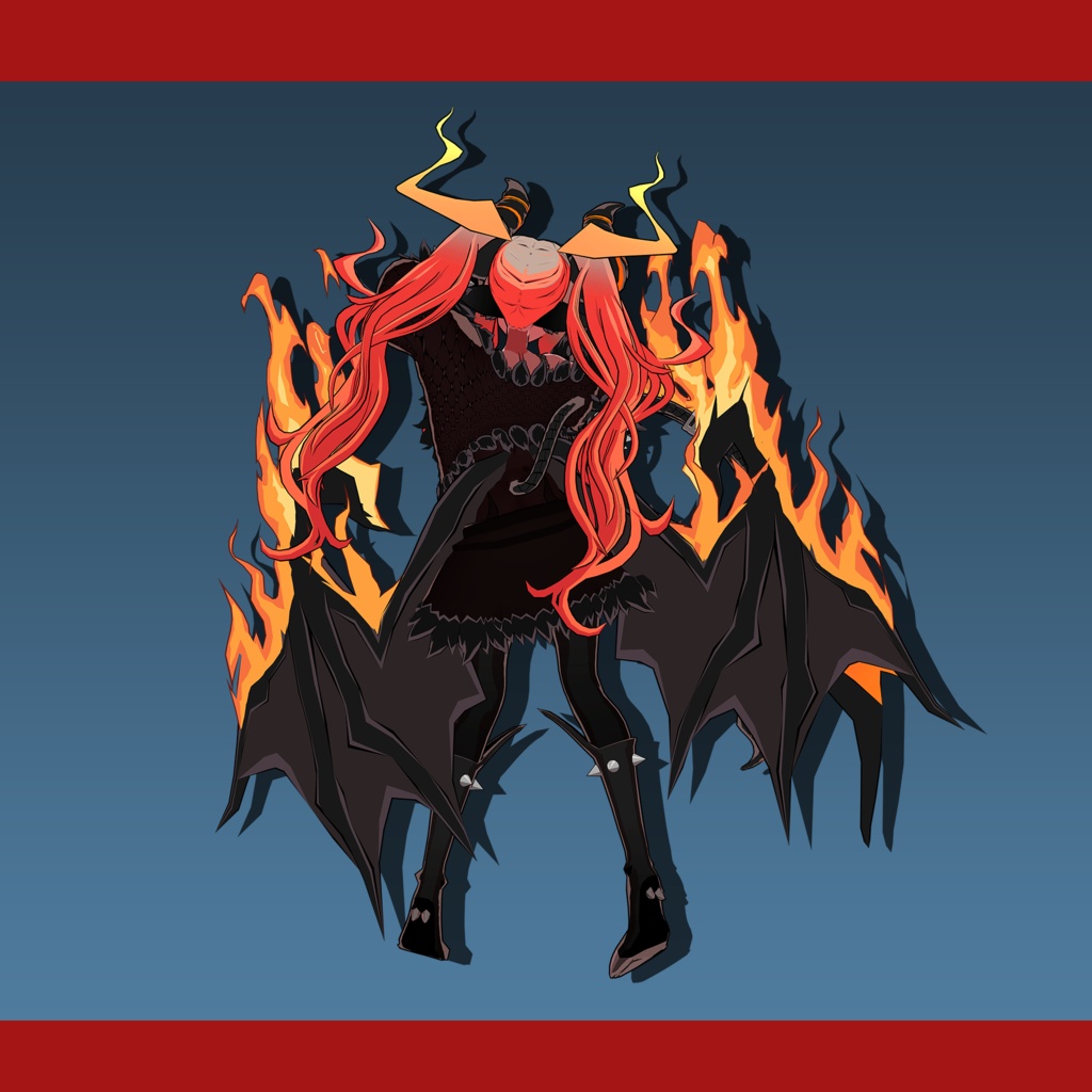 【セール中!】魔物娘図鑑 バルログ【公認二次創作VRChat用モデル】【もちふぃった~対応】